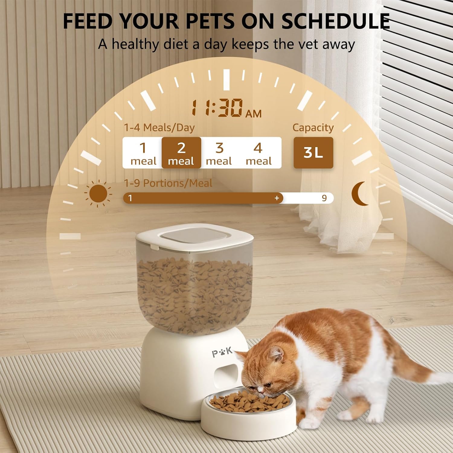 Thumbnail 1 de PUPPY KITTY automatische kattenvoerautomaat van 3 l met spraakopname en timer