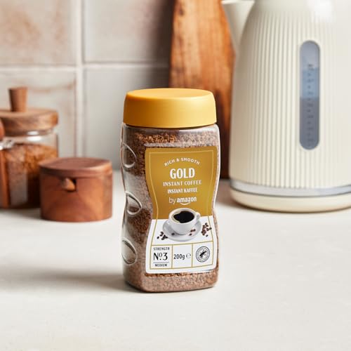Detalle de Amazon Café Soluble Gold, Tueste Medio, 200g