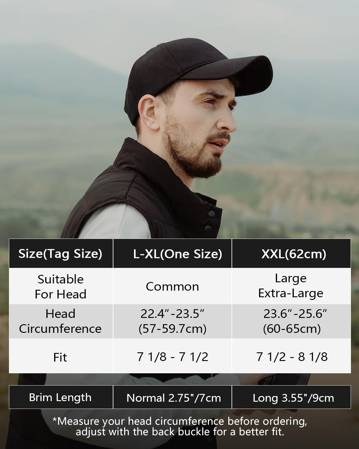 Thumbnail 4 de Zylioo XL/XXL Baseball Cap: Oversize Sun Protection for Big Heads