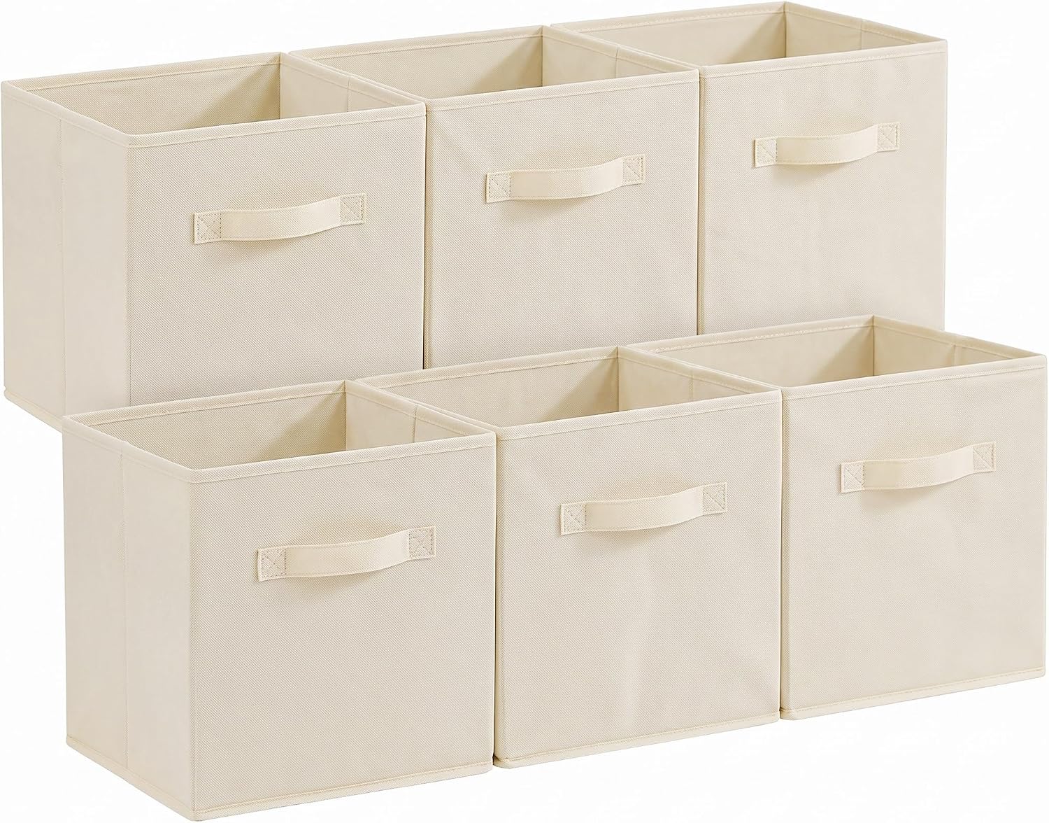Detalle de Lifewit LHLF230211KHC vikbara förvaringskorgar, 18 liter, 6-pack beige