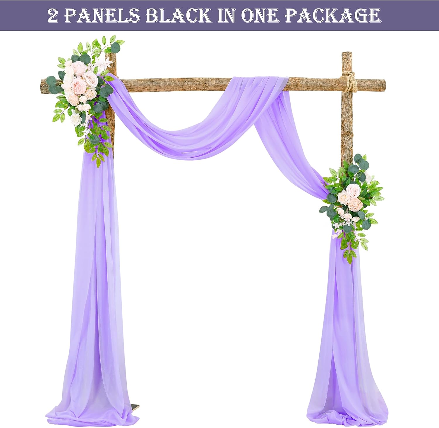 Thumbnail 4 de gogoparti CP34 Lavender Sheer Wedding Arch Drapes, 19 Ft, 2 Panels