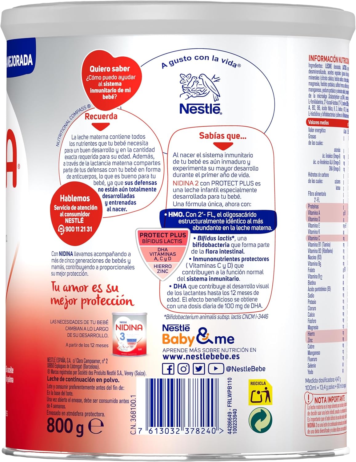 Thumbnail 4 de Nestlé NIDINA 2 Leche Continuación en polvo para bebés