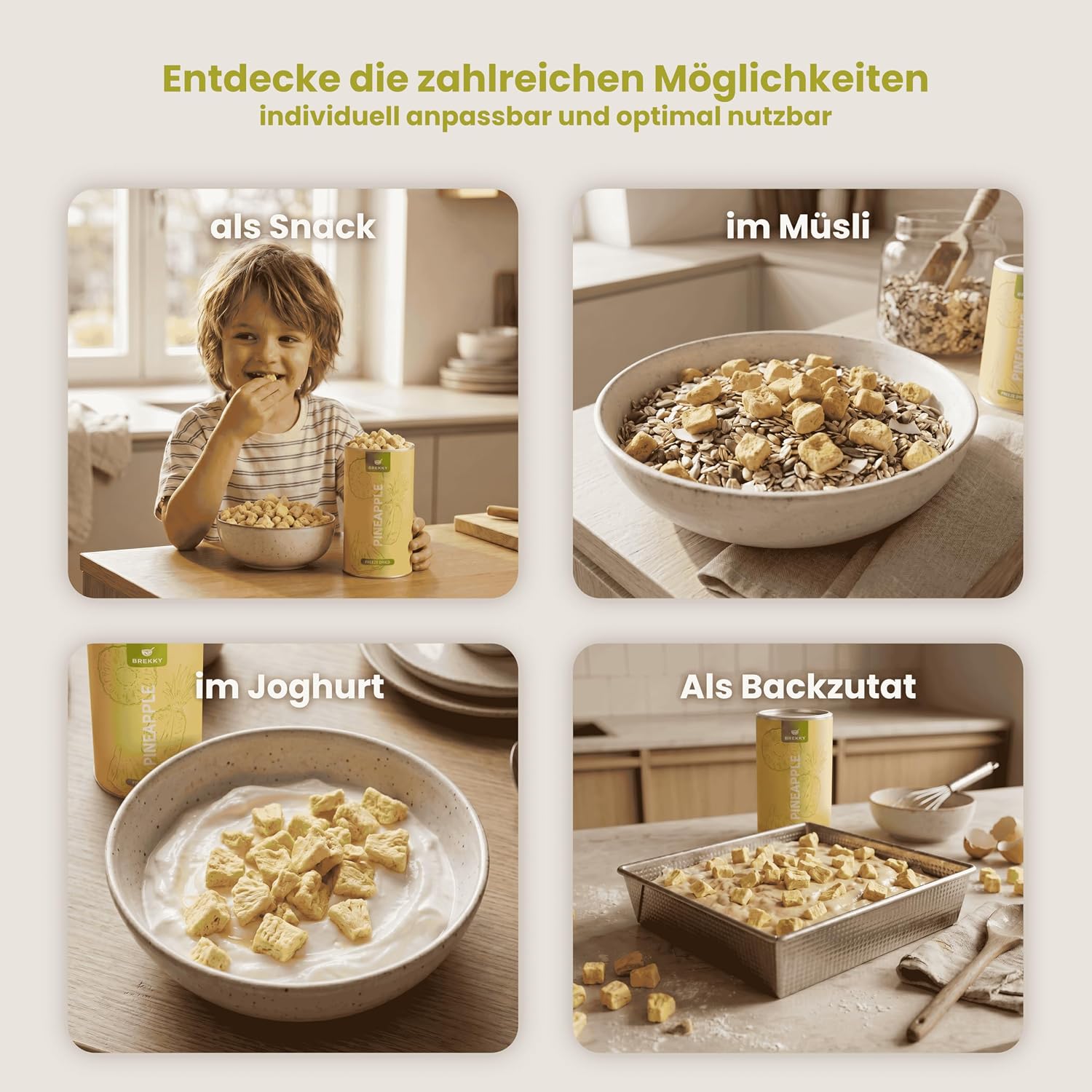 Thumbnail 2 de BREKKY Gefriergetrocknete Ananas