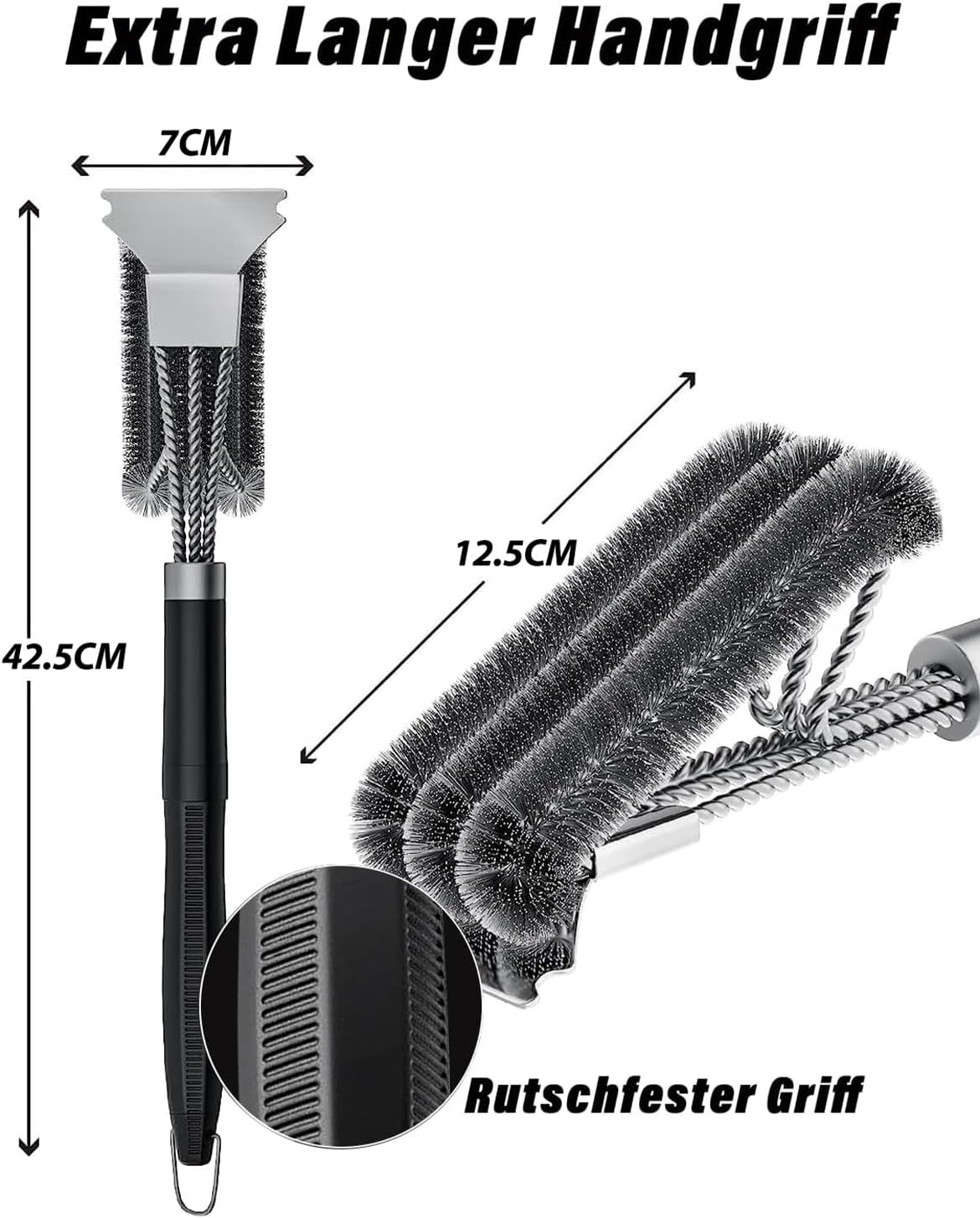 Detalle 2 de Grillbürste Edelstahl 45 cm Griff