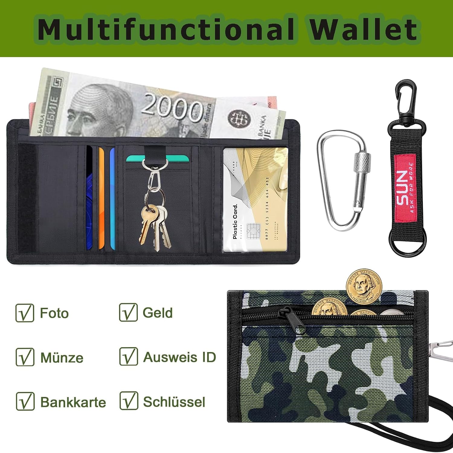 Thumbnail 2 de Bogoro Kinder Slim Portmonee mit RFID-Schutz und Schlüsselanhänger – Bogoro Bogoro Portmonee Kinder Slim Geldbeutel aus Leder