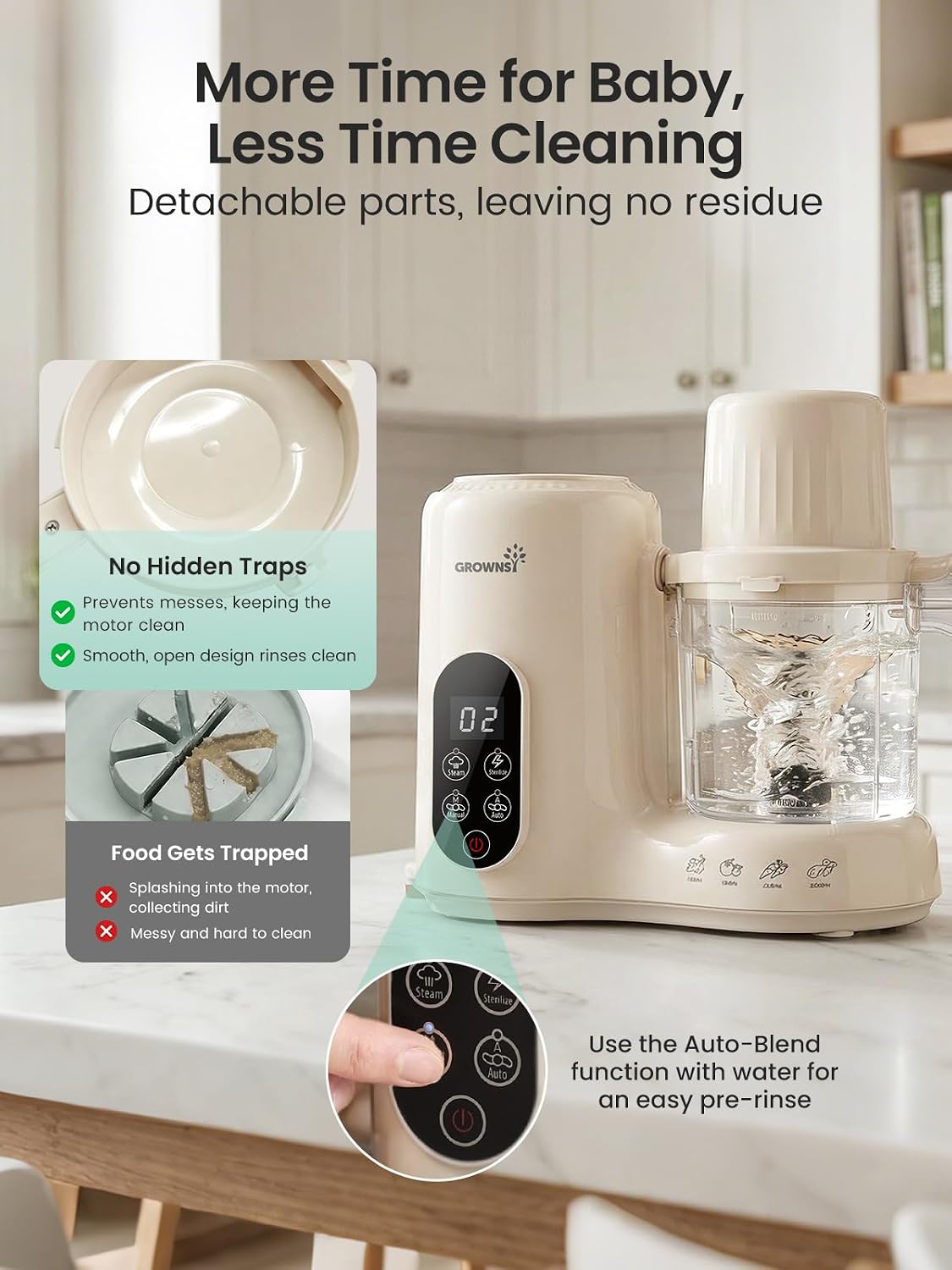 Detalle 2 de Grownsy Baby Food Maker with Tritan Bowl