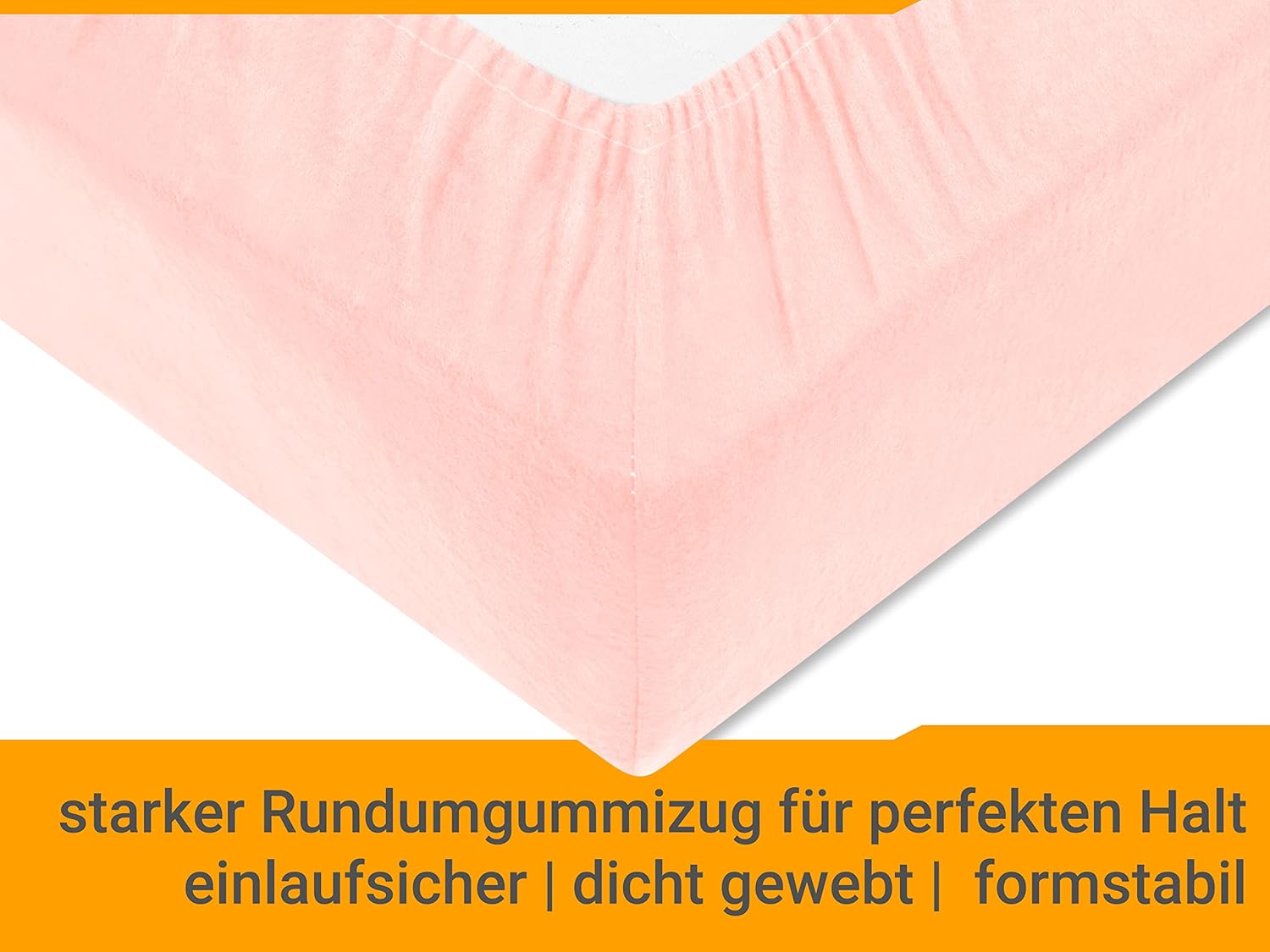 Thumbnail 4 de Npluseins Drap Housse 90x200 à 100x200 cm — Flanelle fine 100% coton, fabriqué en Allemagne, rose pâle