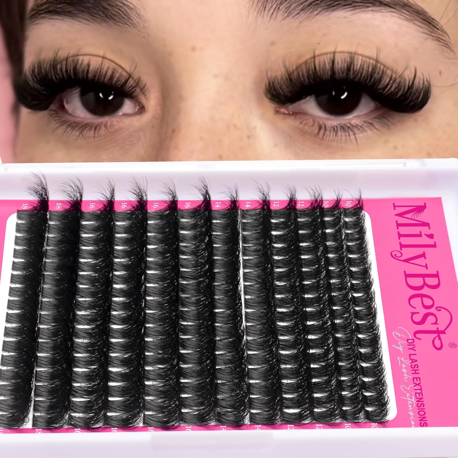 Thumbnail 5 de MilyBest 100D Fluff Lash Clusters Kit, 10–18 mm D-Curl with Bond & Seal