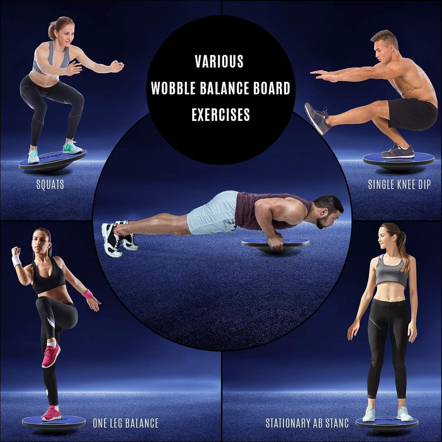 Thumbnail 1 de Yes4All 350LBS Professional Wooden Balance Board for Physical Therapy (Anti-slip rocker wobble board)