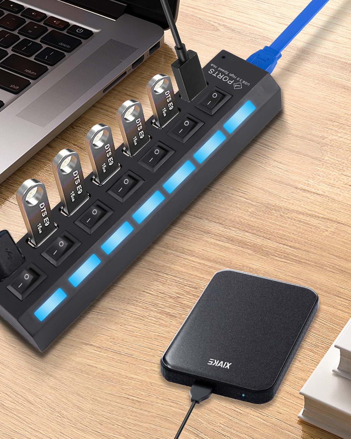 Thumbnail 3 de USB Hub 7 Port Tragbar 3.0+2.0