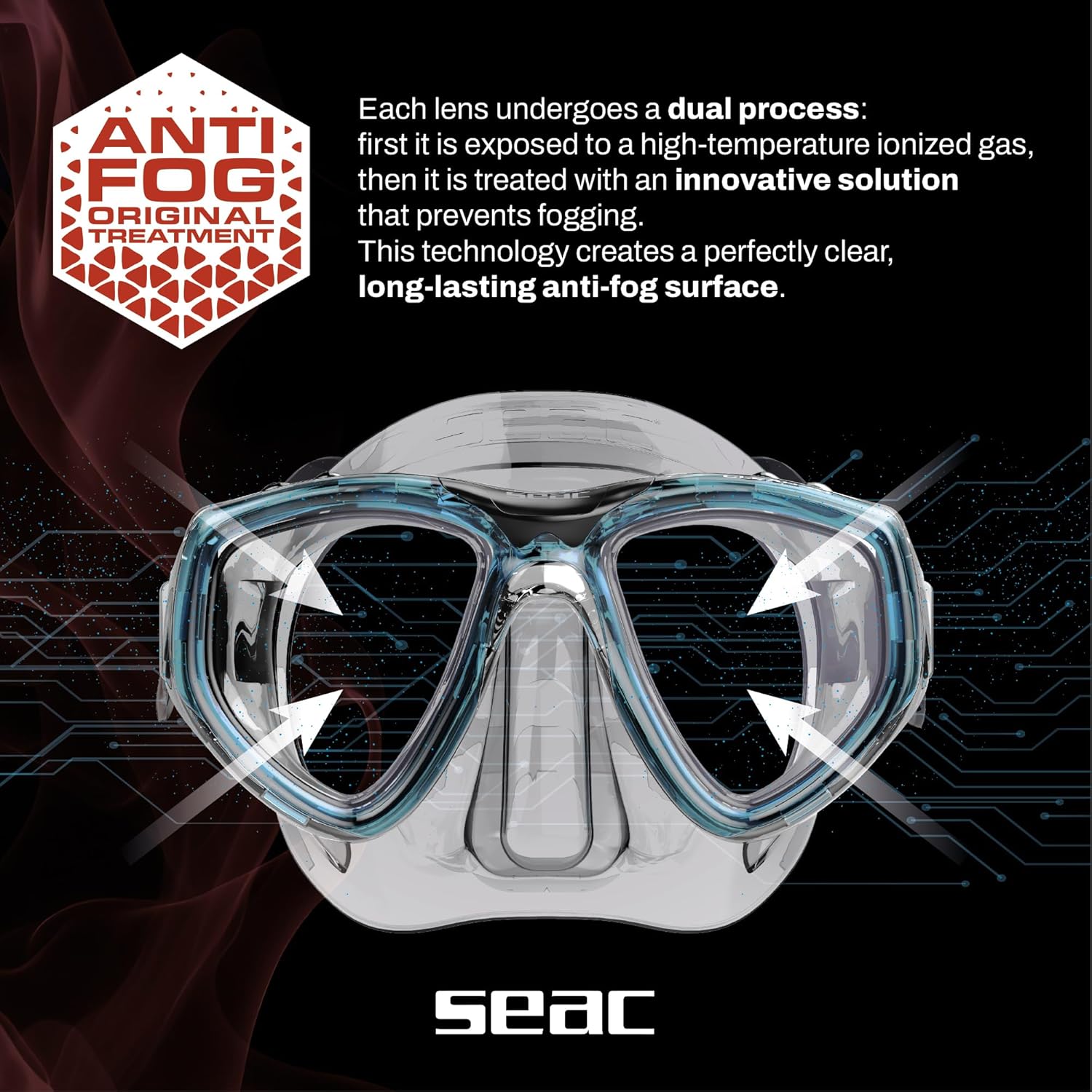 Thumbnail 4 de SEAC Clear masque de plongée bi-verre en silicone (anti-buée durable, low volume)