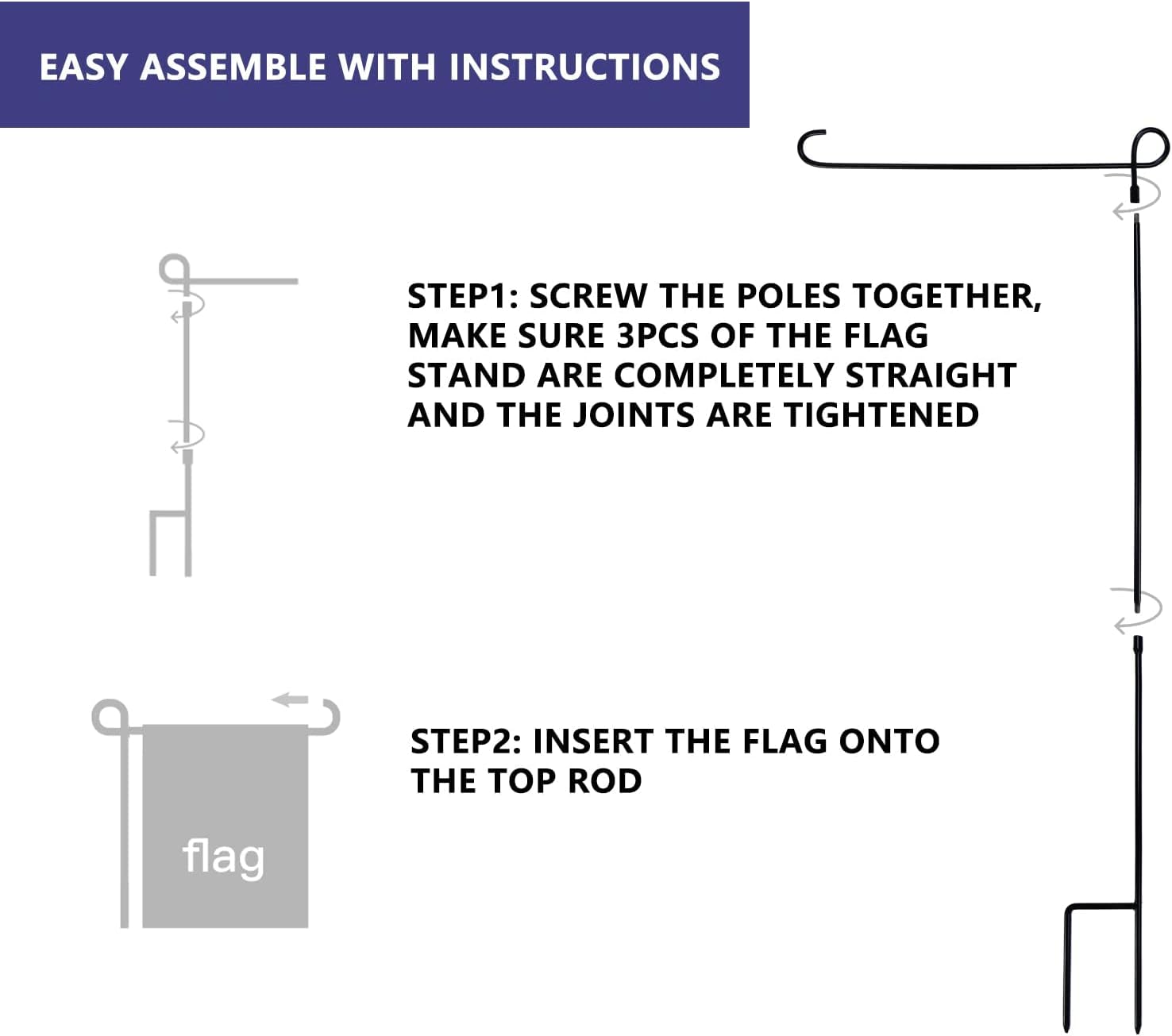 Thumbnail 5 de ESTTOP Metal Garden Flag Stand