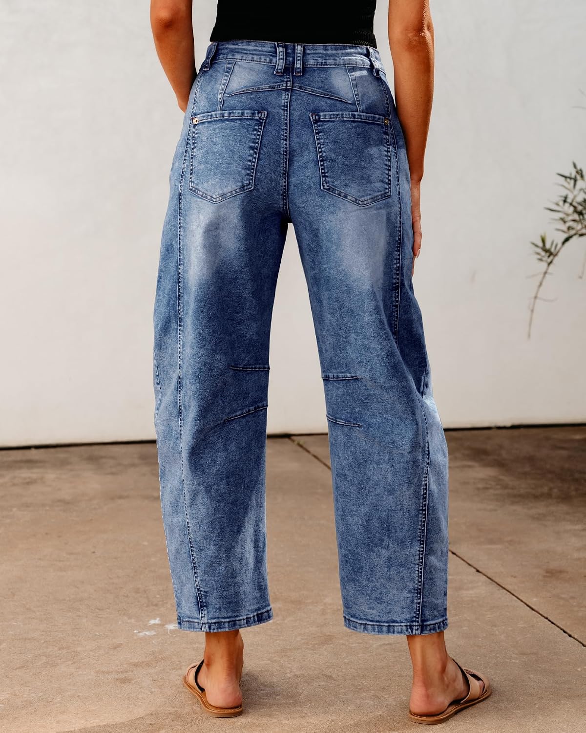 Detalle 2 de GRAPENT Barrel Jeans High Waisted 26" Ankle Pants