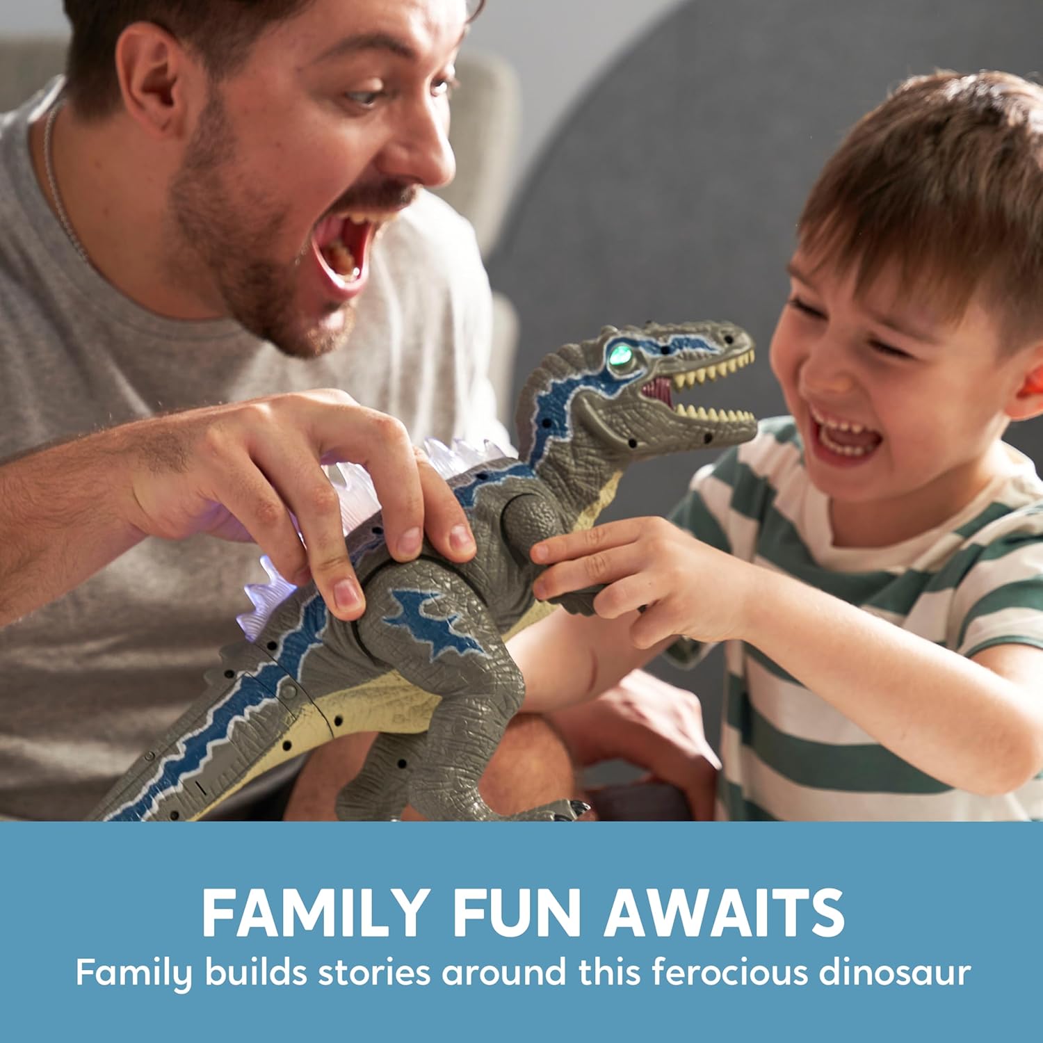 Detalle de SYNCFUN Remote Control Dinosaur Toy with LED Lights and Roaring Sound