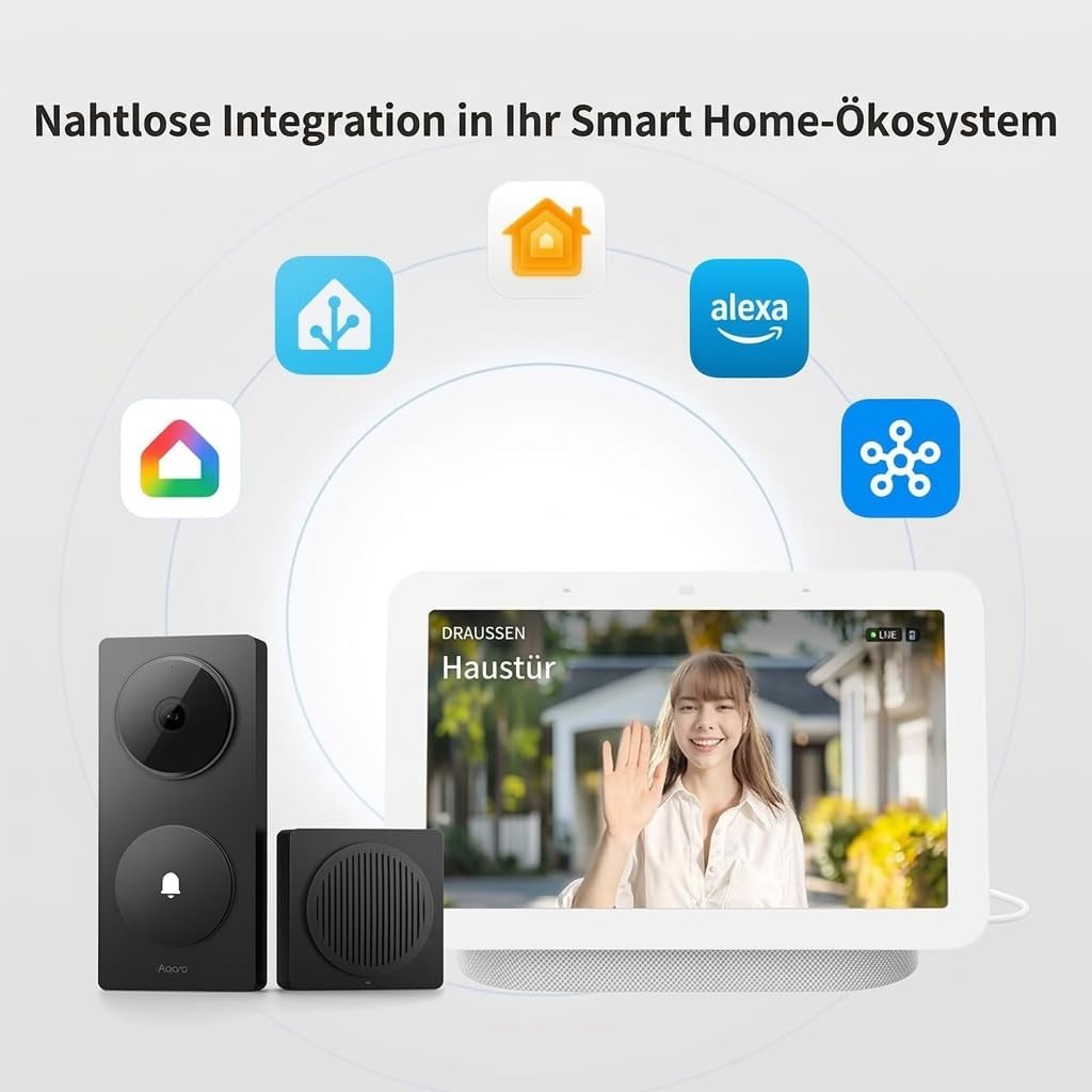 Detalle de Aqara Smart Türklingel Kamera G410 mit Chime: 2K-Video, integrierter Matter Hub & mmWave