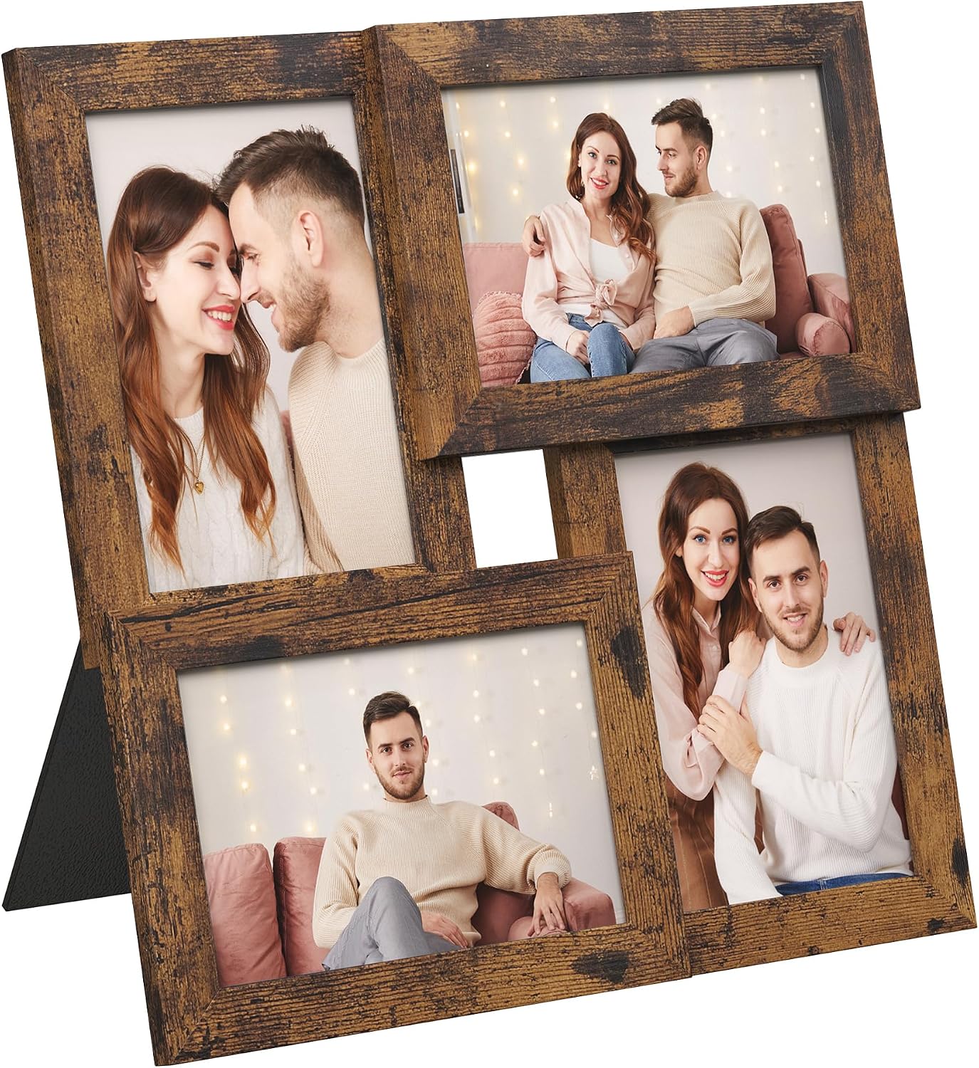 Thumbnail 6 de SONGMICS Kavi RPF025A01 4-Photo Collage Frame, Pale Gold MDF and Glass