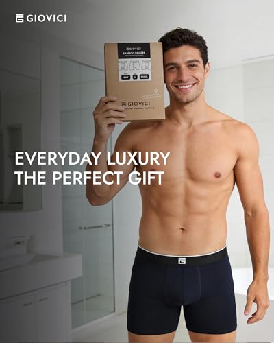 Thumbnail 7 de Giovici Men's Bamboo Anti-Chafing Boxers (XXL, Black Fly) 3 Pack