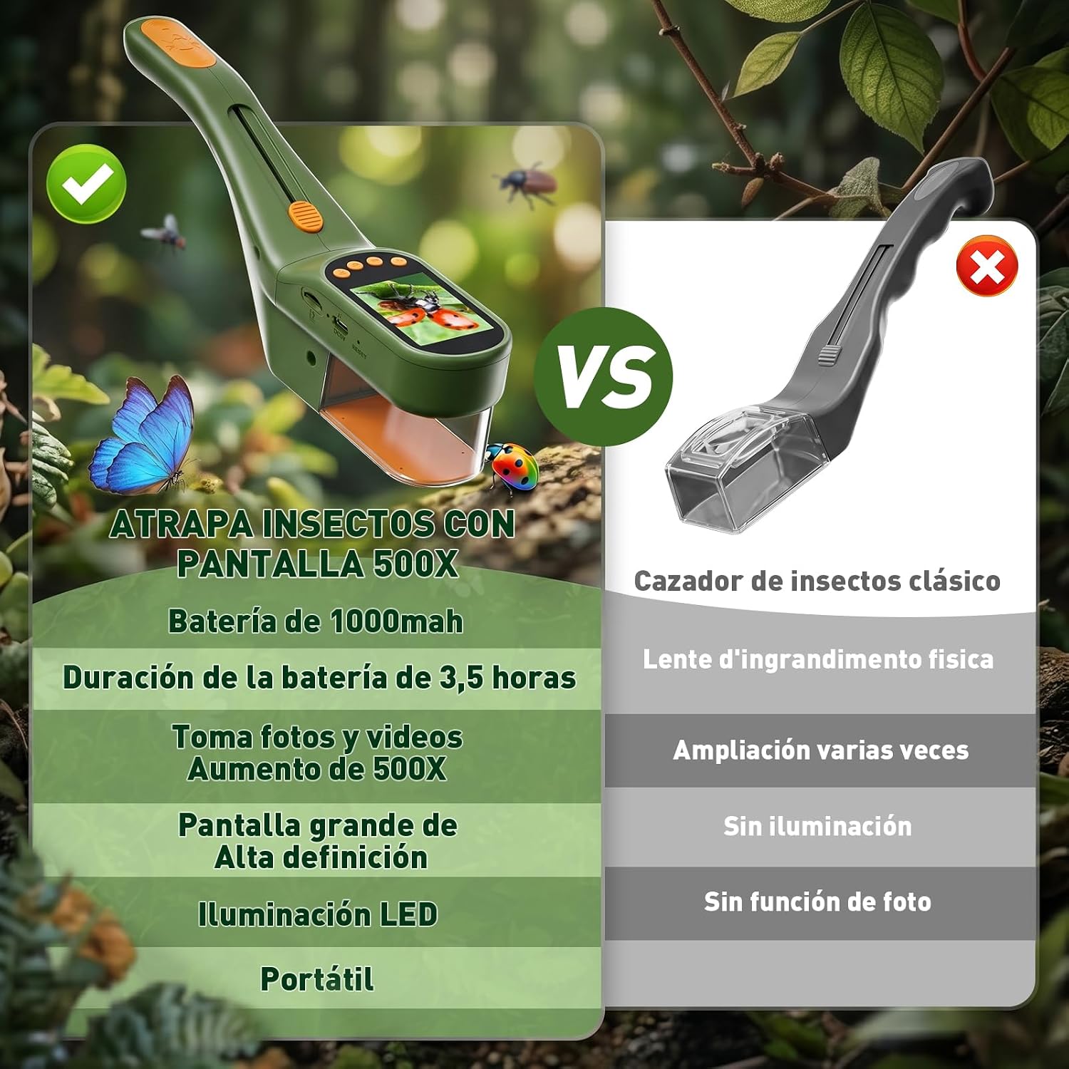 Thumbnail 6 de ASPOVEN Atrapa Insectos con 500X Pantalla - Kit Explorador Niños