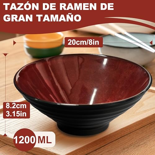 Thumbnail 2 de Ensemble de 4 bols ramen 8 pouces céramique ⚙