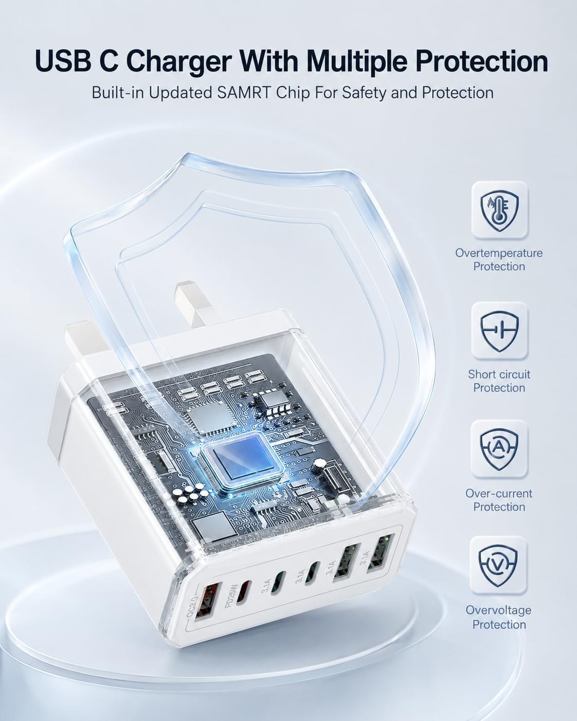 Thumbnail 2 de USB C Plug 6‑Port 40W Multi USB Charger
