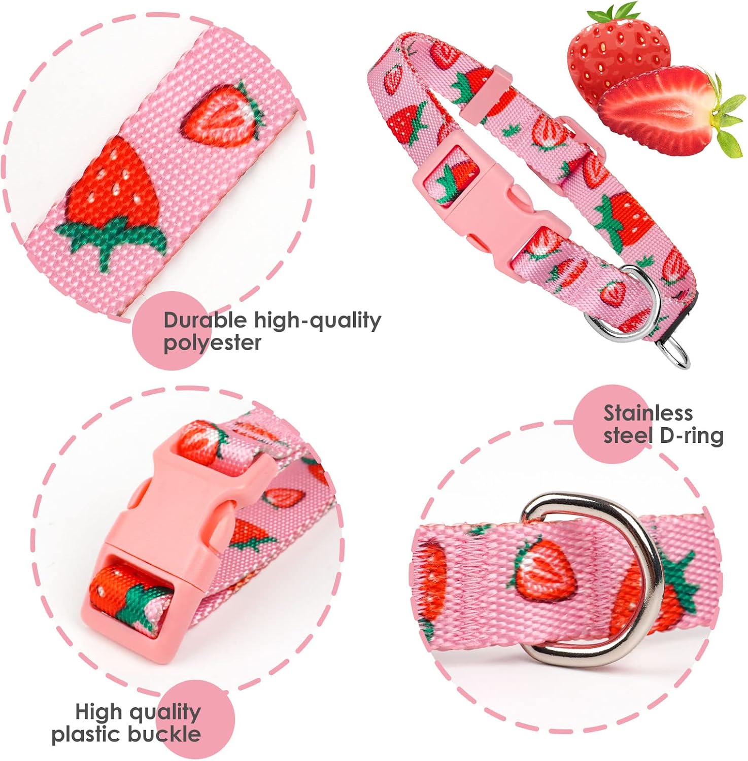 Detalle de azuza Dog Collar and Leash Set, Nylon