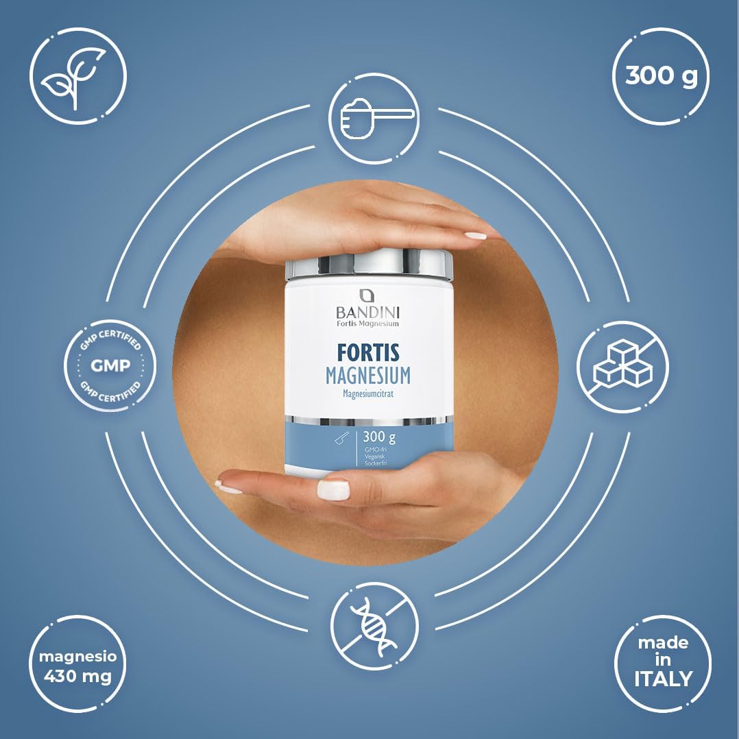 Thumbnail 6 de BANDINI Fortis Magnesium 300 g – veganskt magnesiumpulver med apelsinsmak