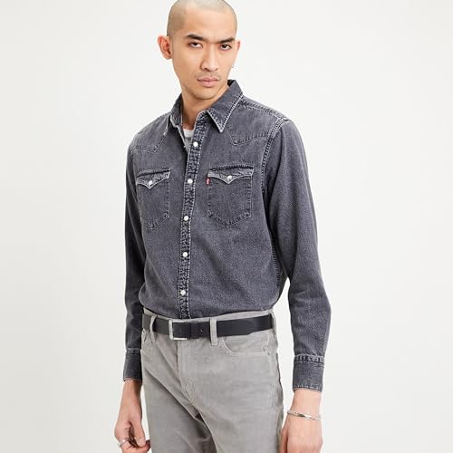 Detalle de Ceinture Levi's Homme Réversible Core Stonewashed Black/ Brown - Dessin durable, style double-face