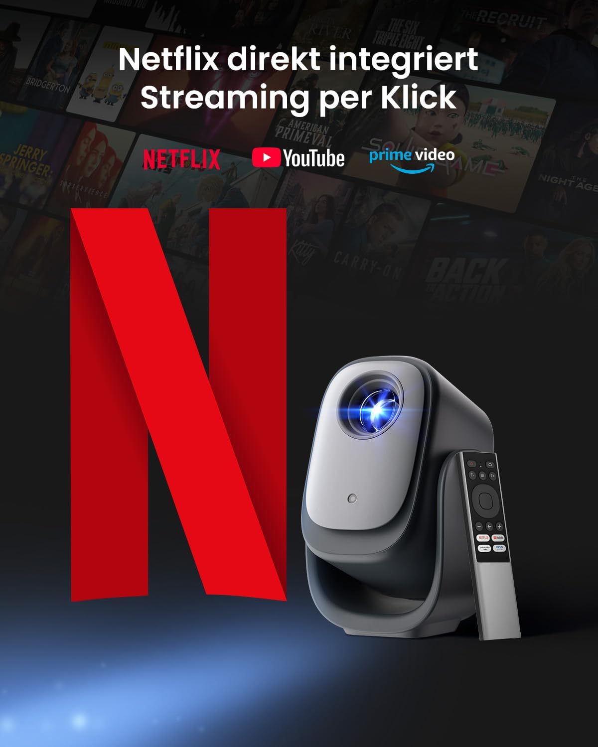 Thumbnail 3 de Dangbei N2 mini Smart Beamer (1080P) mit Ständer – Netflix-fähig, Autofokus & Trapezkorrektur