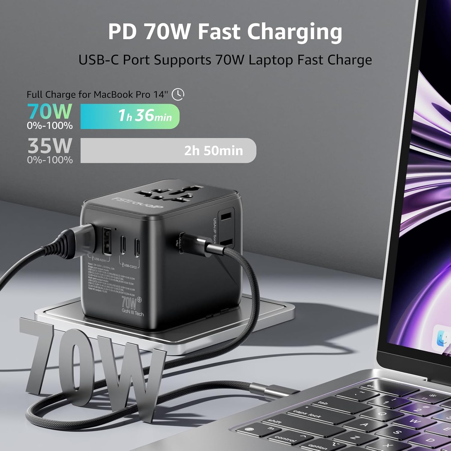 Thumbnail 1 de Universal Travel Adapter 70W Fast Charge