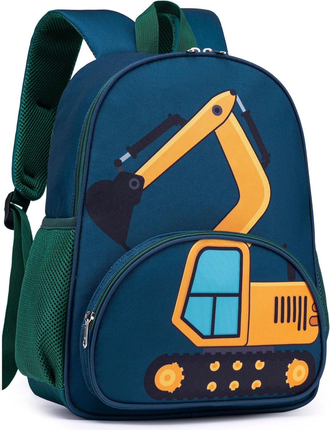 Detalle de LOIDOU Kinderrucksack Jungen 38 cm – Vorschul-Tagesrucksack mit Dinosaurier-, Hai- und Auto-Motiv