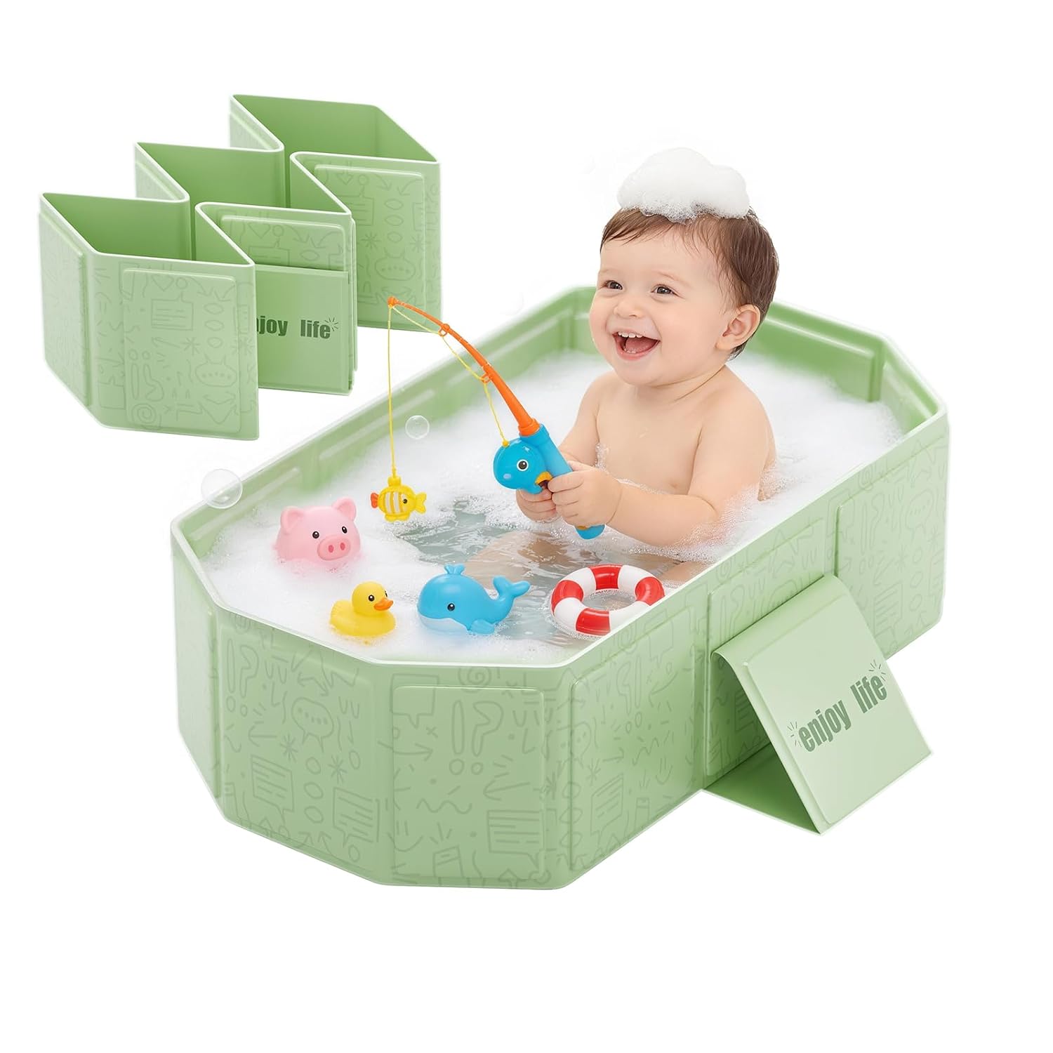 Detalle de IcyByte Collapsible Baby Bathtub, 2.8-Inch Folded