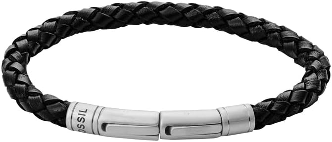 Thumbnail 5 de Fossil bracciale da uomo in pelle o acciaio inossidabile con chiusura regolabile