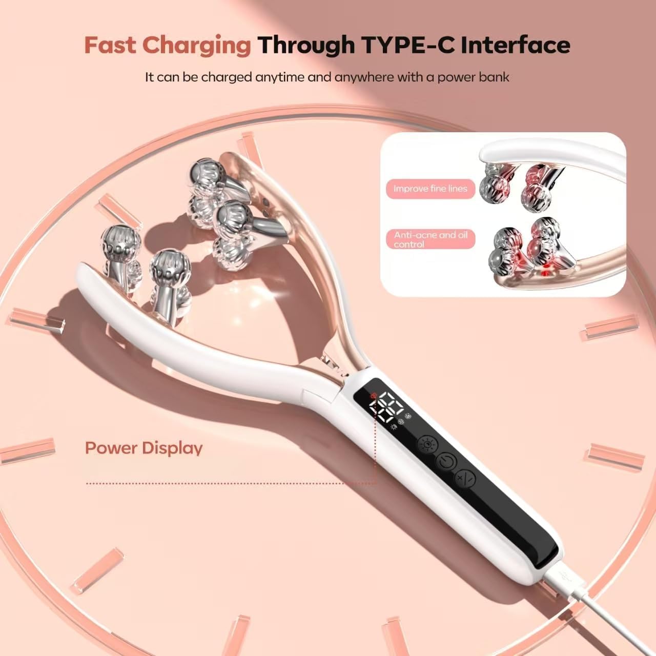 Detalle de Doge&Vollar Wireless Facial Massager for Face and Neck (Rechargeable) for Women
