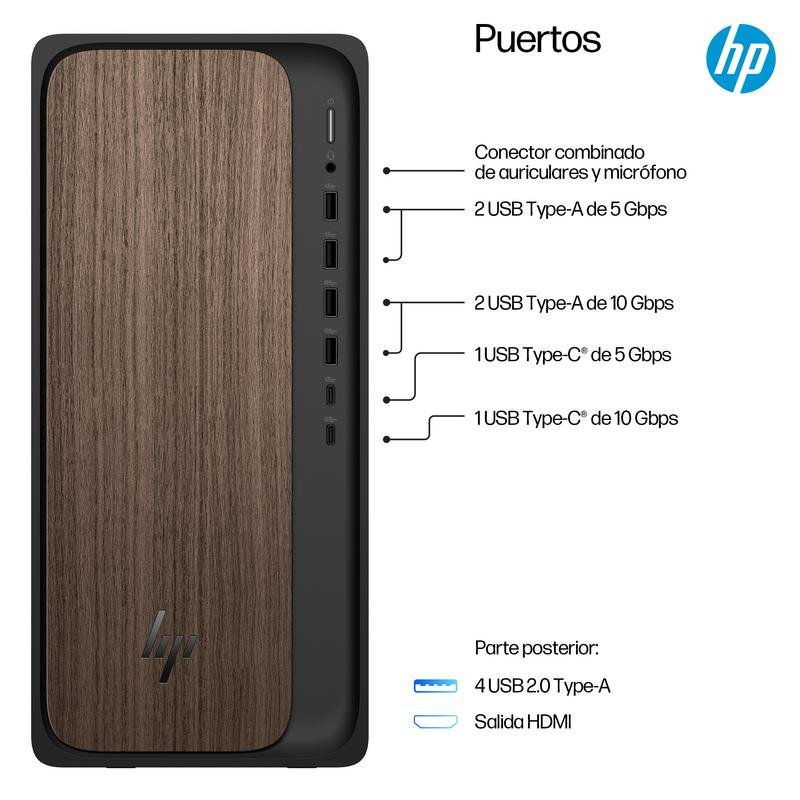 Detalle de HP OmniDesk M03-0006ns: potencia inteligente en sobremesa con Core Ultra 5-225 y 8 GB