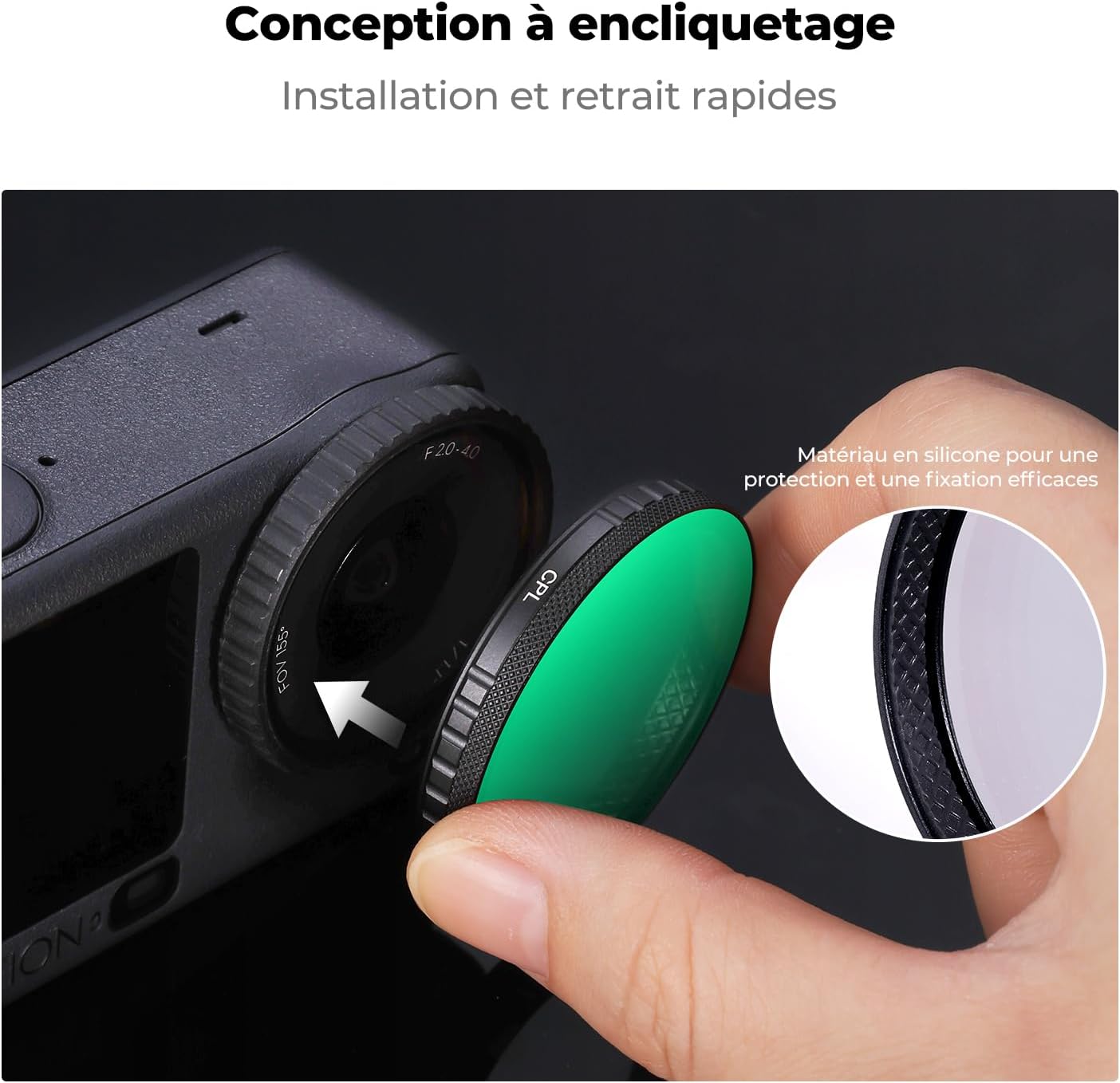 Thumbnail 5 de K&F CONCEPT Filtre CPL pour DJI Osmo Action 6 — Verre AGC multi‑couches