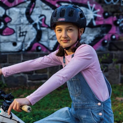 Detalle de ABUS Fahrradhelm Youn-I 2.0 – mit Licht Blau, Größe M (52-57 cm) – für Mädchen und Jungen