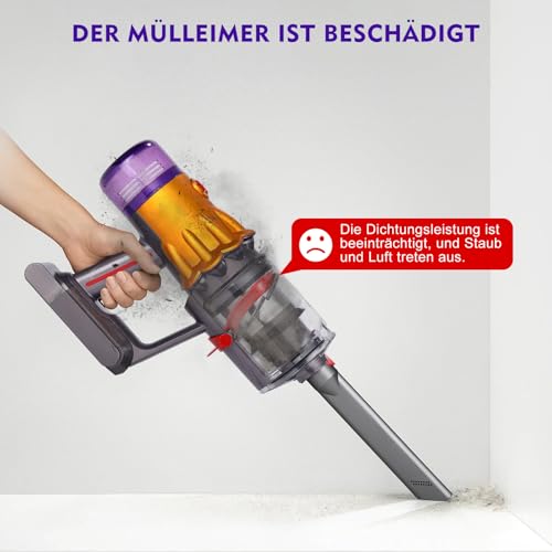 Detalle de V12 Slim Staubbehälter für Dyson V12 Detect Slim Absolute – kompatibler Ersatzbehälter mit Filter