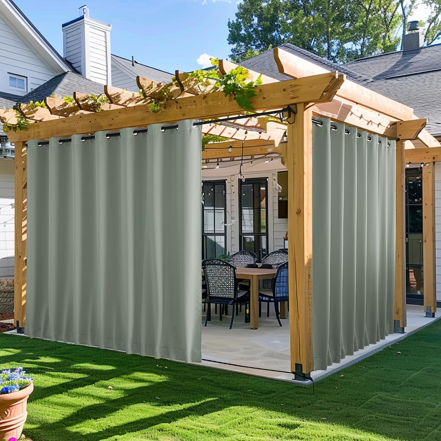 Detalle de NICETOWN 2 Panels Outdoor Curtains W100xL84 🌤