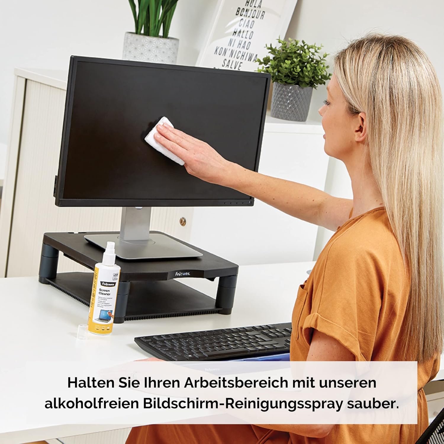 Detalle 1 de Fellowes Lot de 6 Spray Nettoyant pour Écrans – Écrans d’ordinateur, PC portables et appareils mobiles (250 ml)