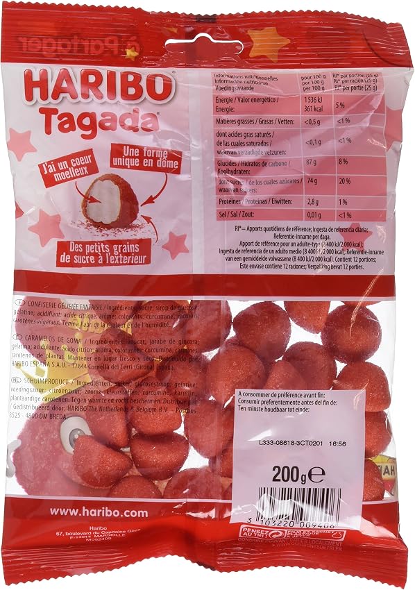 Detalle 2 de HARIBO Ladrillos Pica Fresa 🍓 18x100g