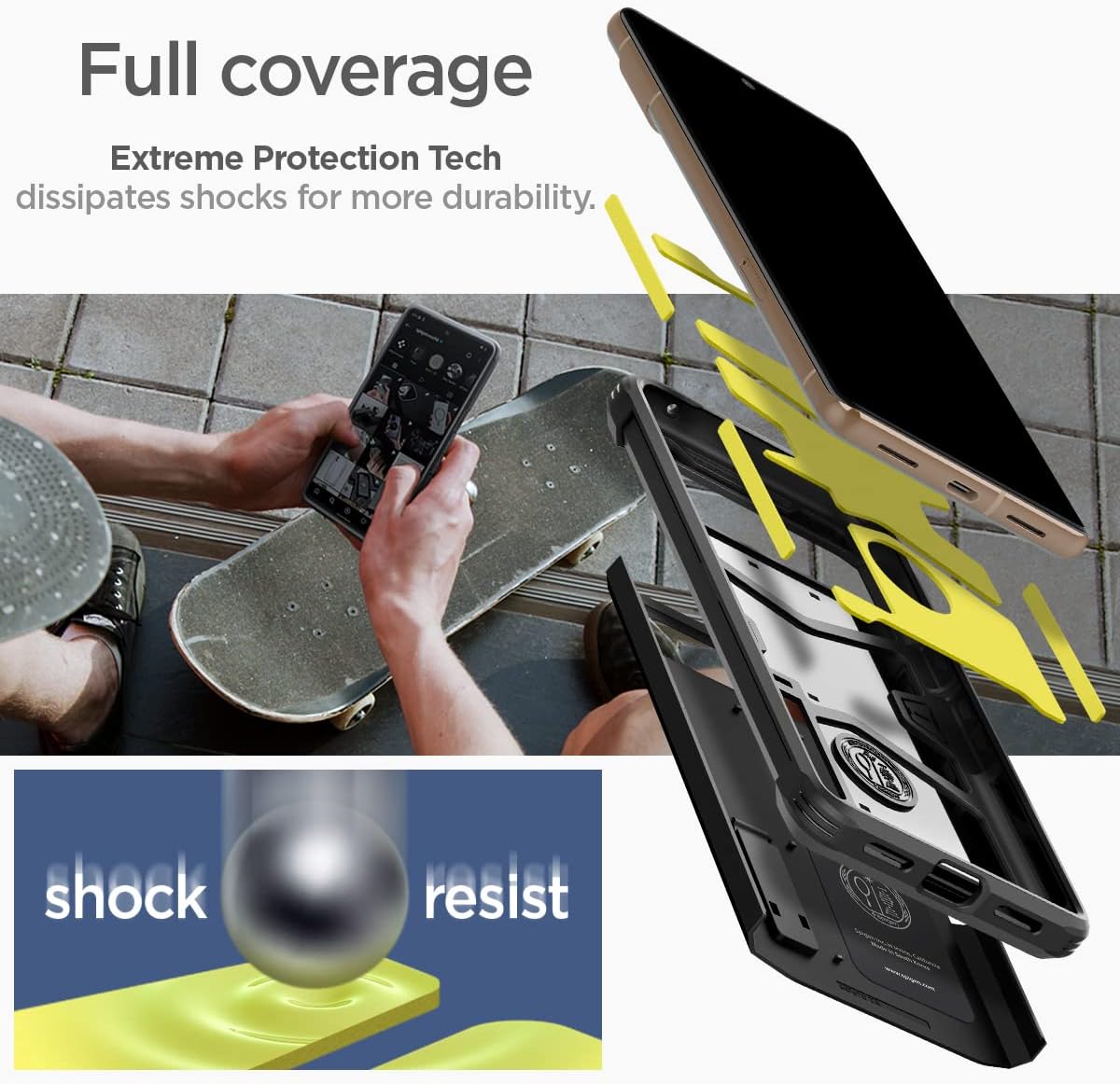 Detalle de Spigen Tough Armor pour Google Pixel 7 Pro — coque noire