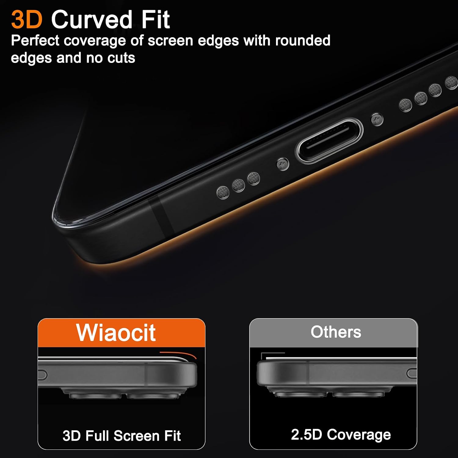 Thumbnail 4 de Wiaocit iPhone 16 Privacy Screen Protector, 9H Tempered Glass, 3-Pack