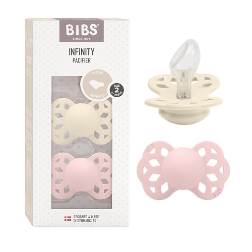 Lot de 2 sucettes BIBS Infinity, taille 2, ivory/blossom 🍯