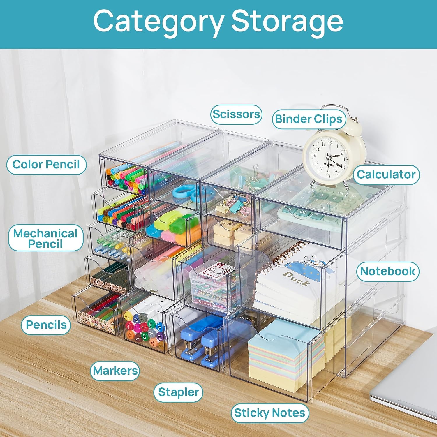 Detalle de Vtopmart SDVT0003V1 Clear Storage Organizer with 16 Drawers