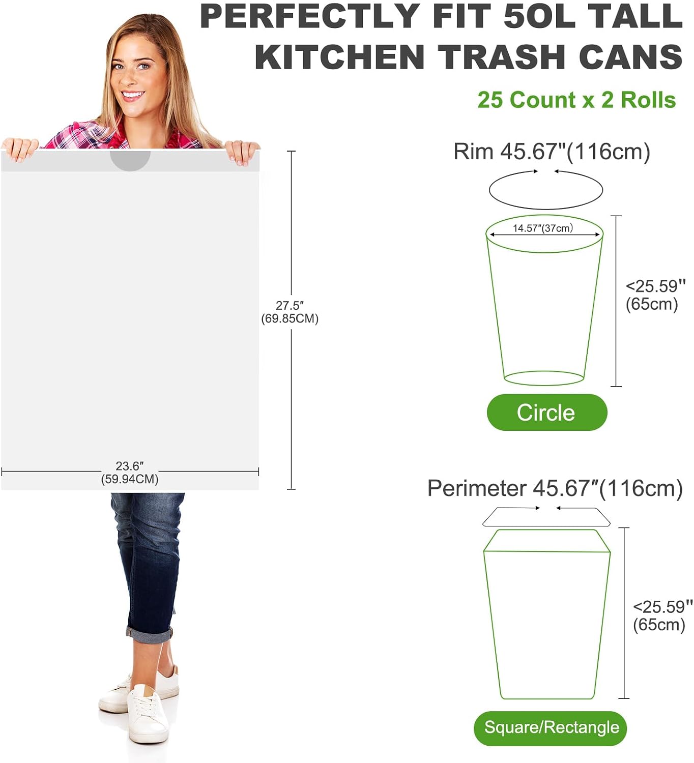 Thumbnail 1 de CORESLUX 50L Bin Liners Drawstring Bags