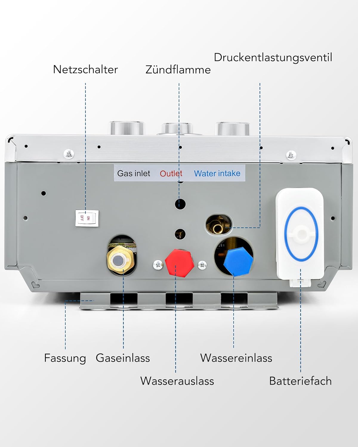Thumbnail 6 de CO-Z 8L LPG-Gasdurchlauferhitzer (13,6 kW) – 8 l/min Tankless Warmwasserbereiter mit Sommer-/Winter-Muster