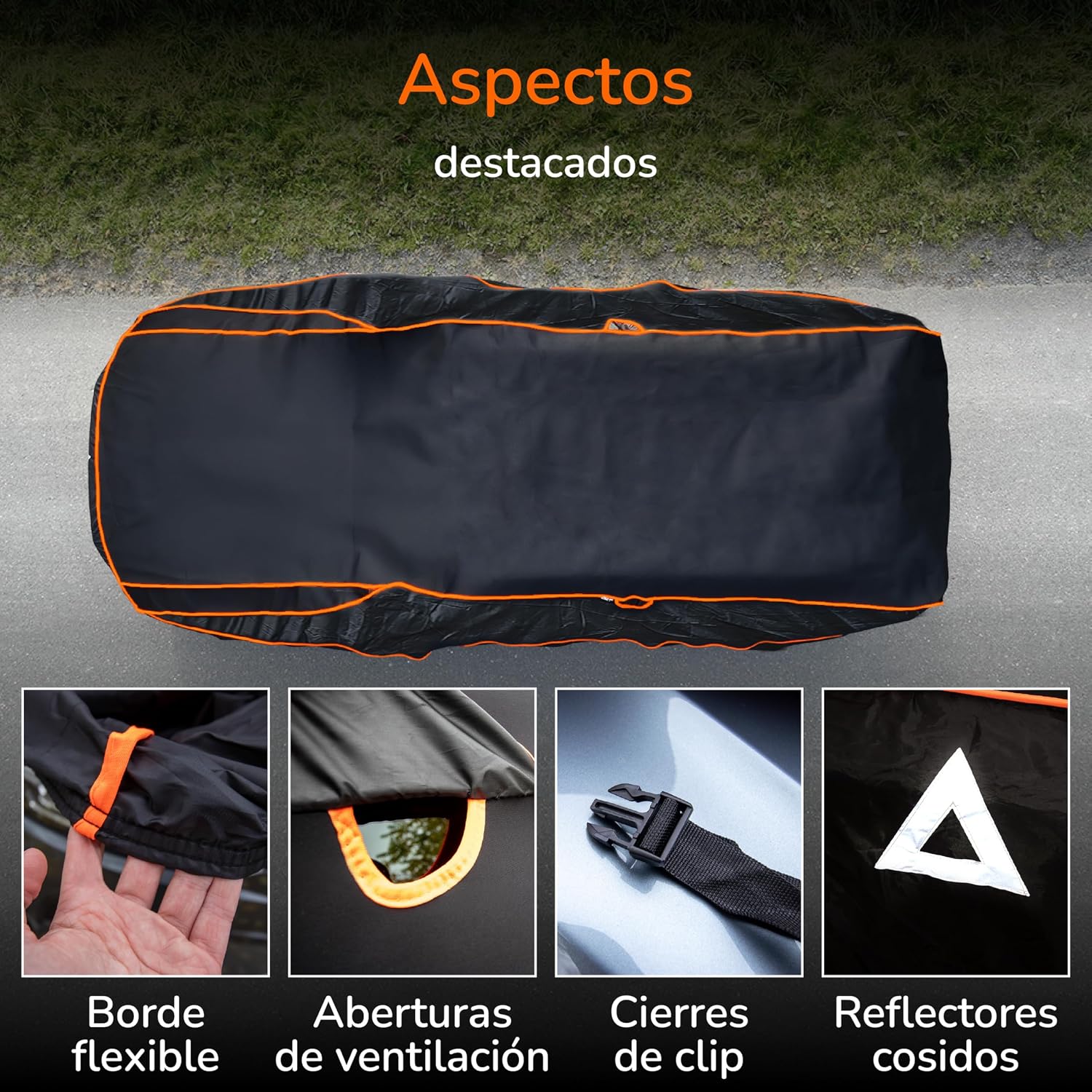 Detalle 2 de Upgrade4cars Funda Coche Exterior Anti-Granizo 540×210×150 cm