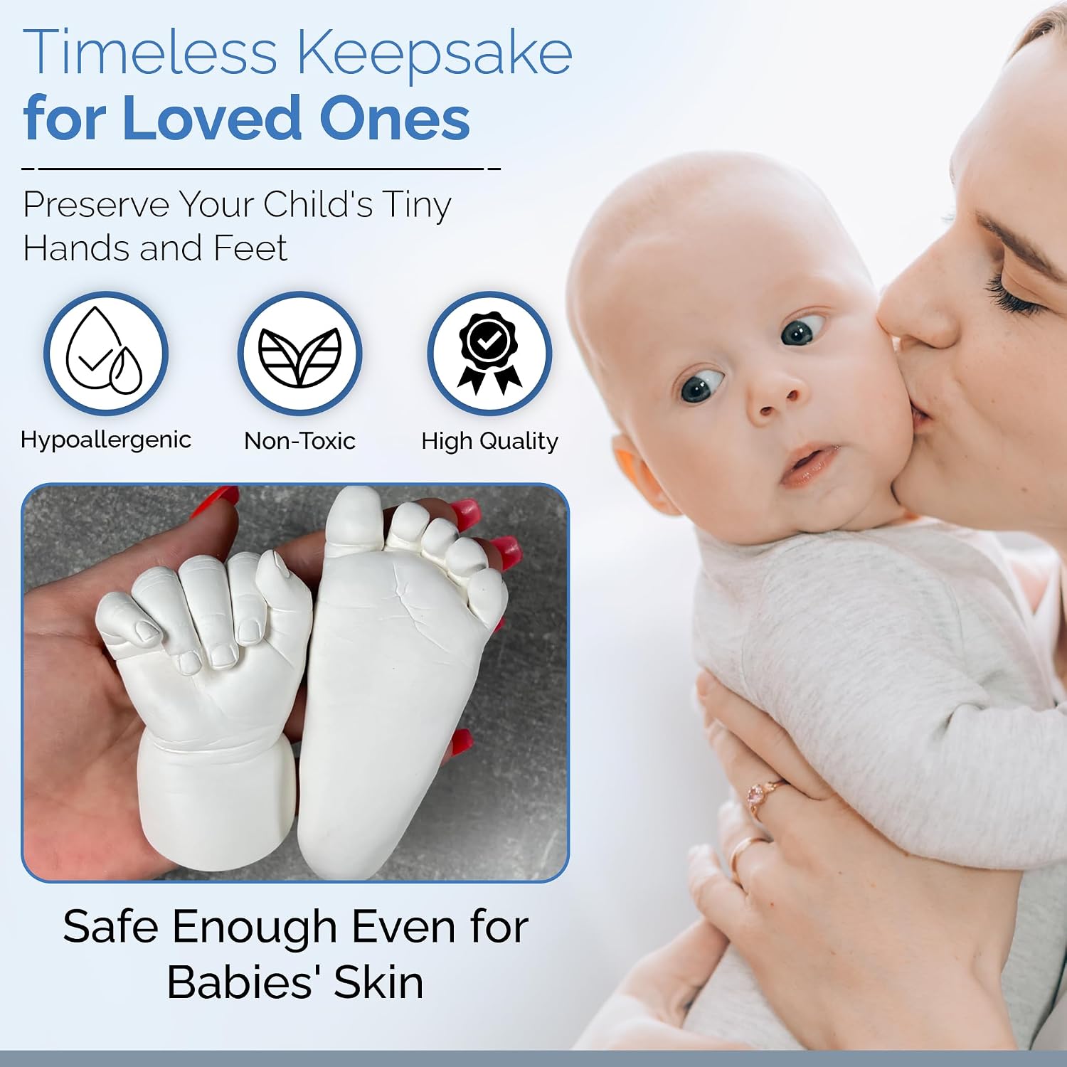 Detalle de Moulding Memories 3D DIY Hand Casting Kit for Couples, Babies, Kids & Adults