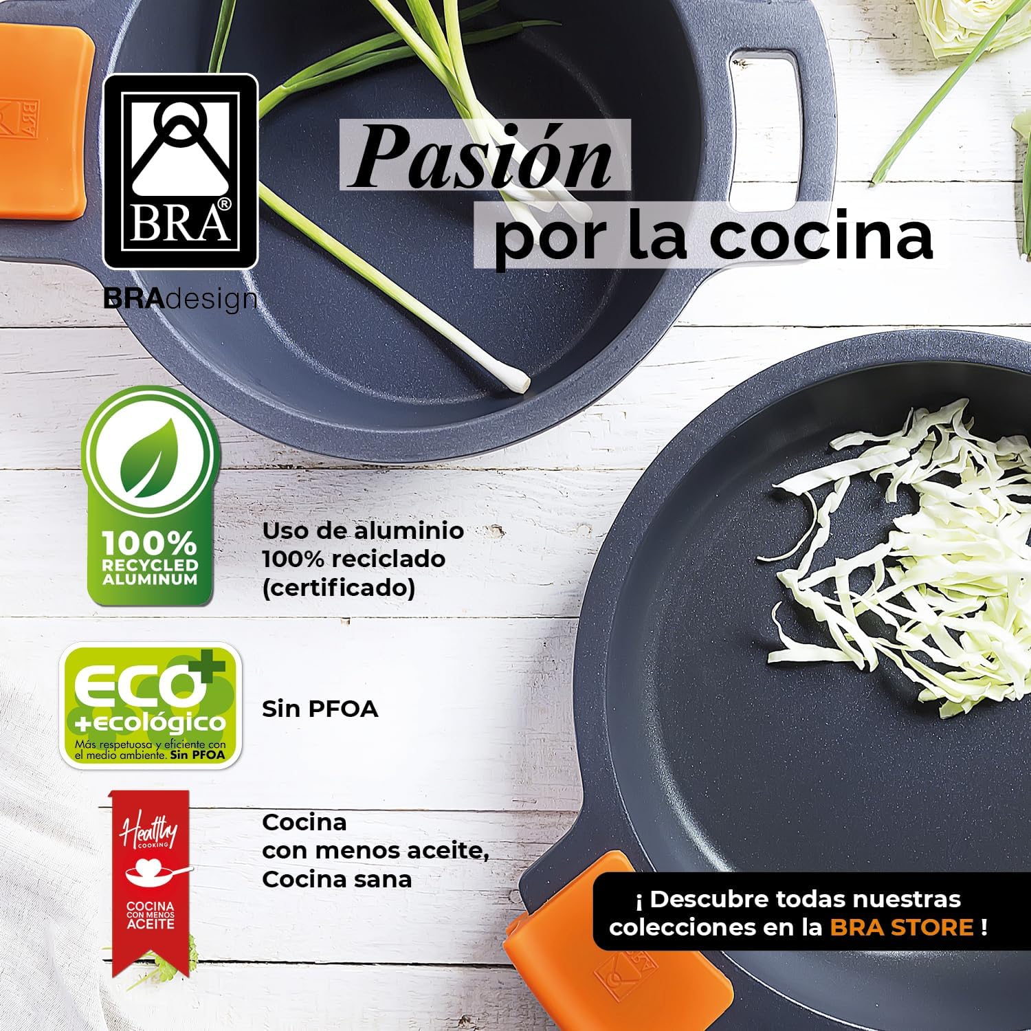 Thumbnail 5 de BRA Efficient Set de Cocina 3 Piezas, Aluminio Fundido
