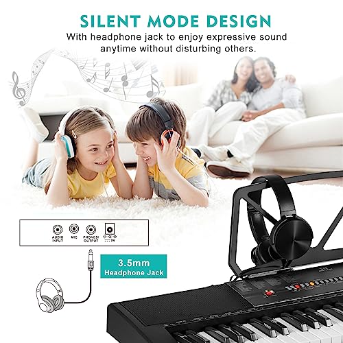 Thumbnail 6 de MUSTAR 61 Key Piano Keyboard with Lighted Keys – Beginner Friendly Electronic Keyboard